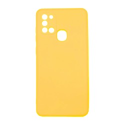 Capa de Silicone com Moldura de Câmera para Samsung Galaxy A21s Amarelo